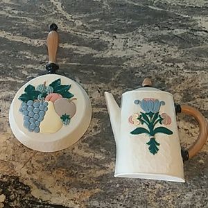 Wall art and was fruit teapot flower